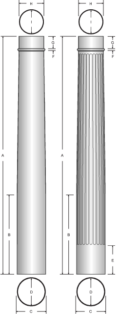 specs-endura-stone-tapered-columns